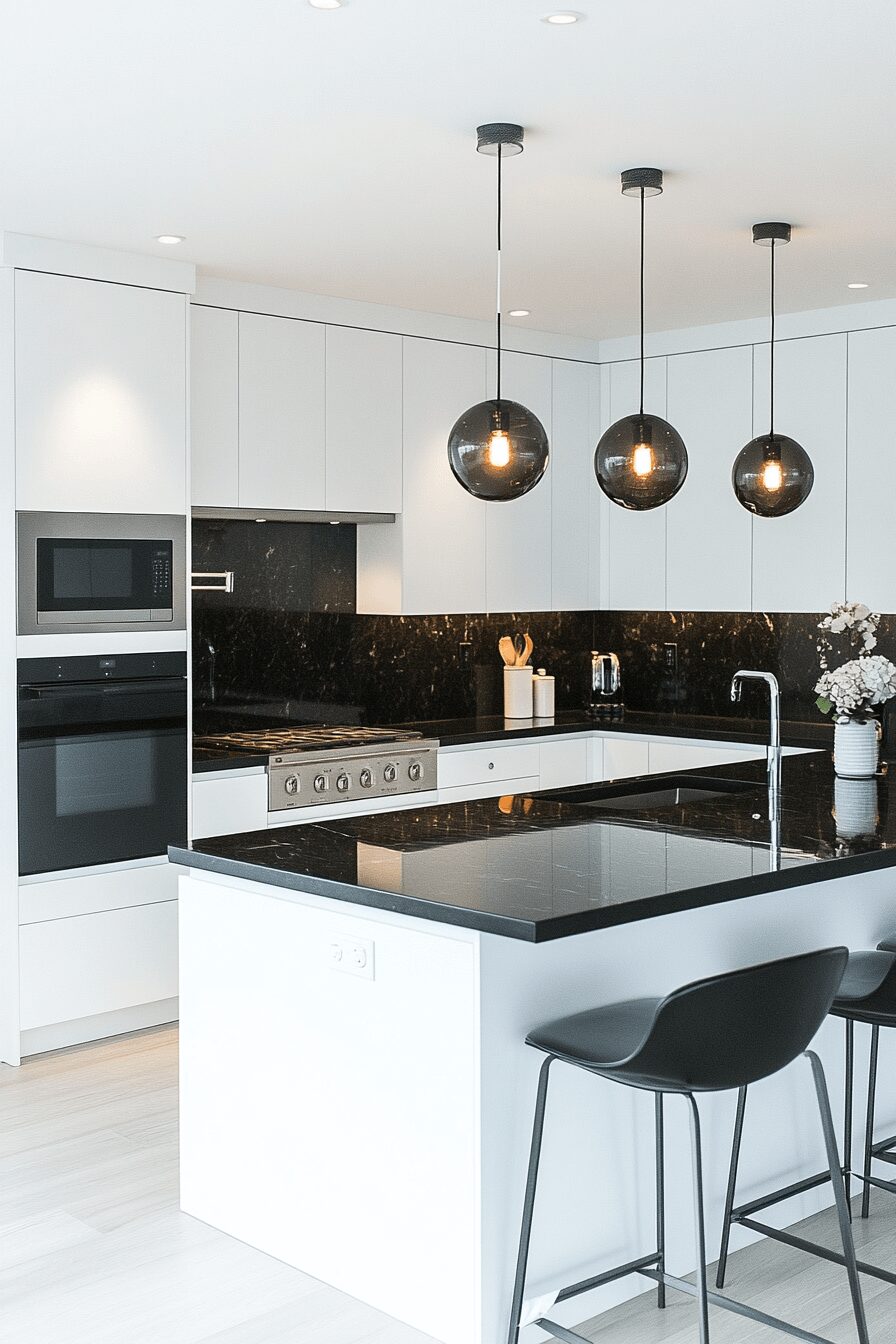 29 White Cabinets Black Countertops That Perfect the Classic Contrast Look 28 white cabinets black countertops