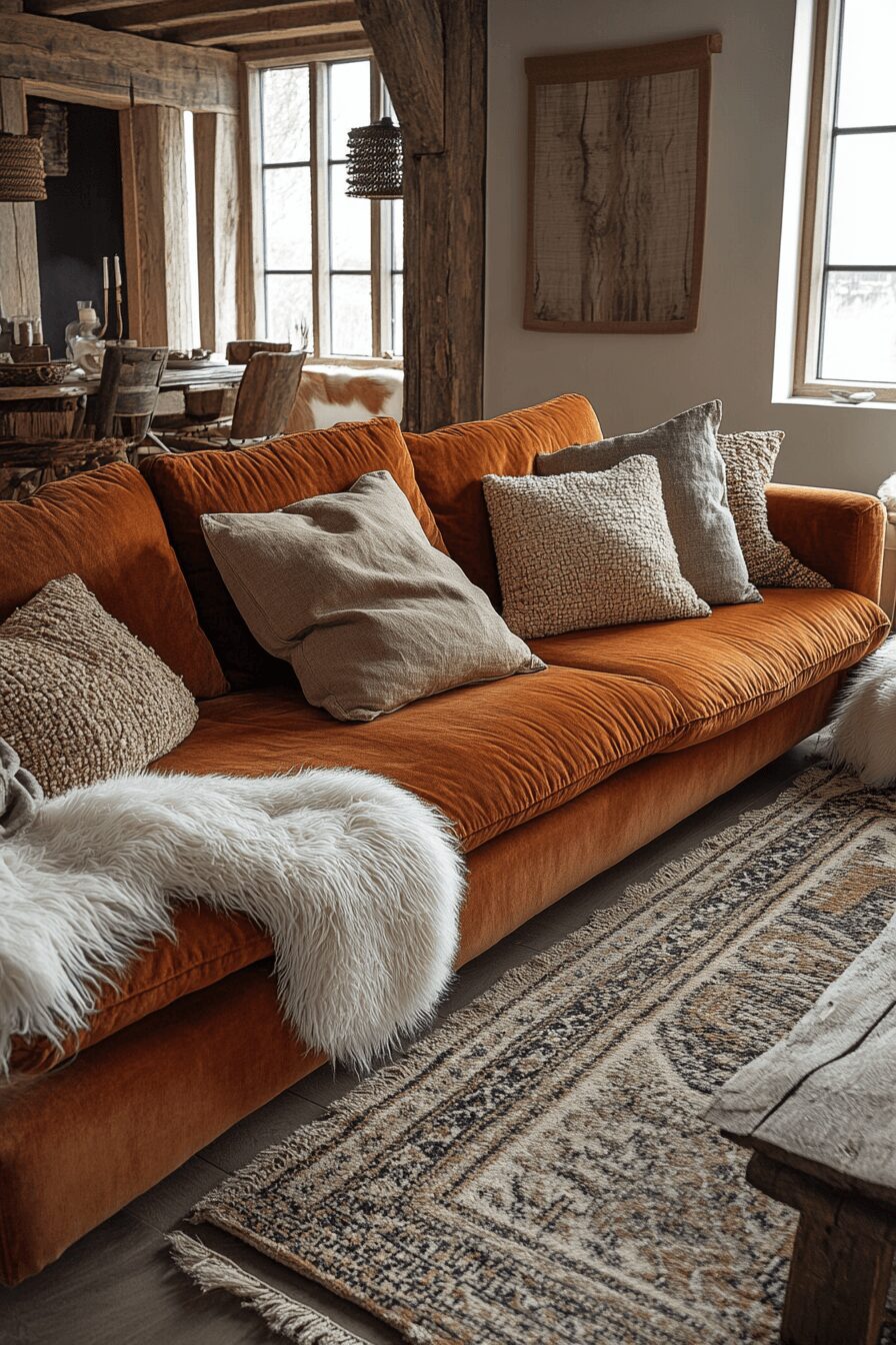 29 Rust Couch Living Room Ideas That Make Your Space Pop 28 rust couch living room ideas