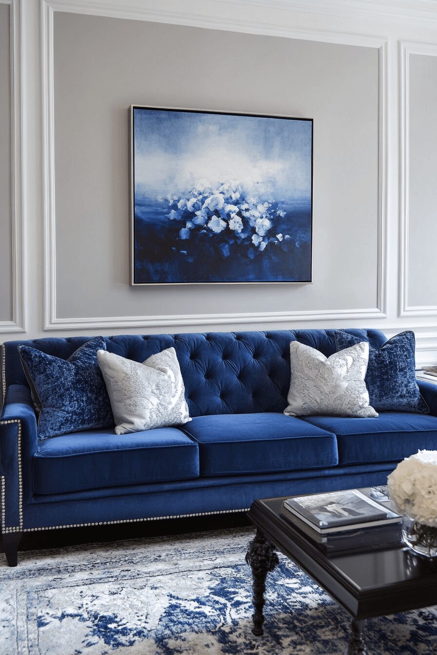 29 Blue Couch Living Room Ideas That Add Calm and Cheerful Energy 28 blue couch living room ideas