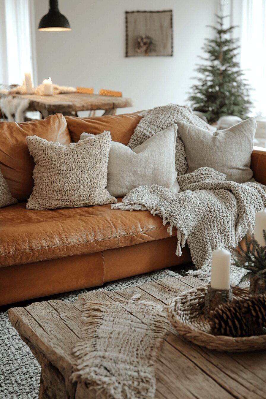 29 Cognac Couch Living Room Ideas That Make Your Space Feel Inviting 29 cognac couch living room ideas