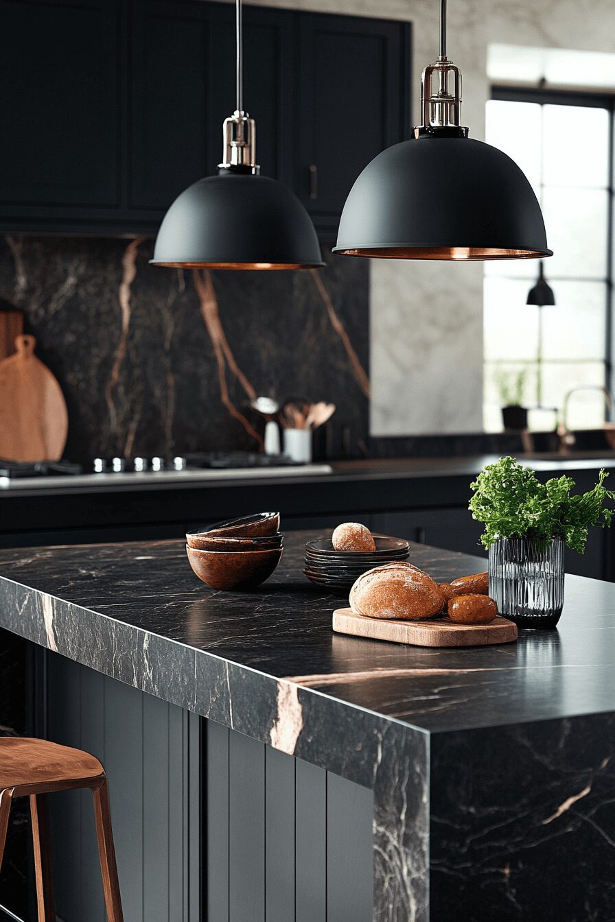 29 Black Marble Countertops That Make a Bold Design Statement 29 black marble countertops