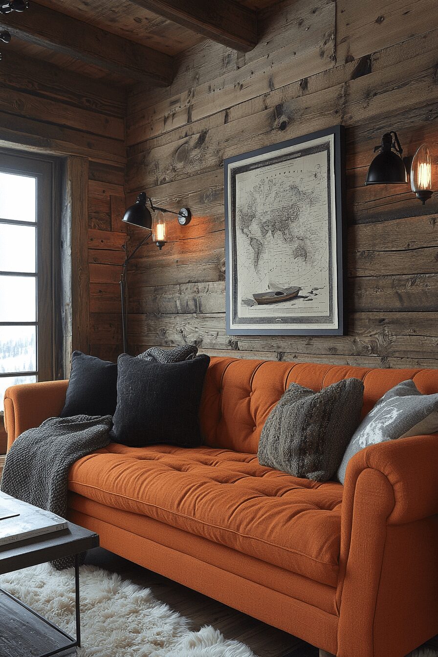 29 Orange Couch Living Room Inspirations That Make Your Space Pop 29 orange couch living room