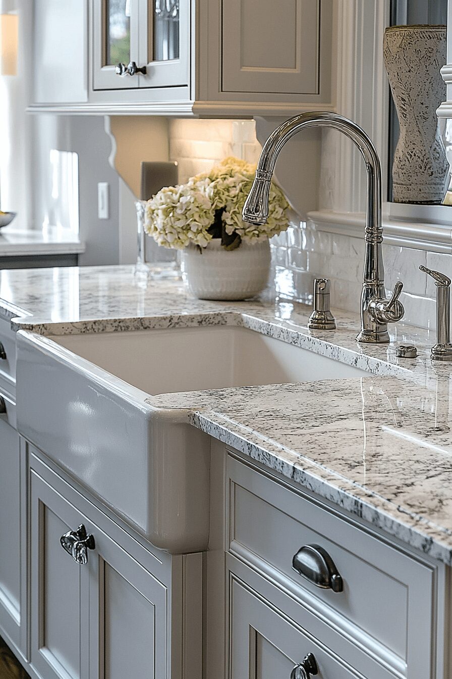 29 White Granite Countertops to Add Fresh Elegance to Your Home 29 white granite countertops