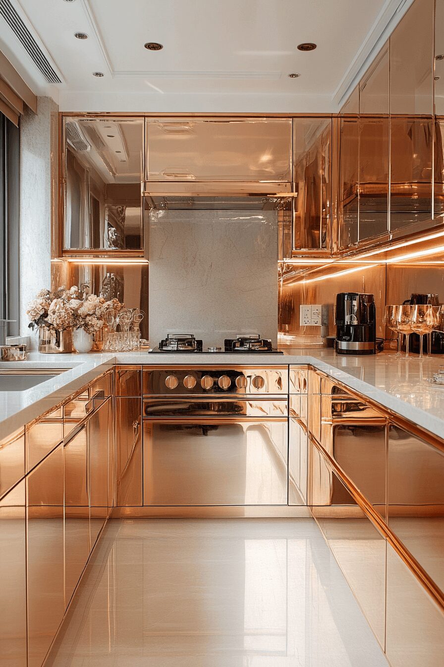 29 Rose Gold Kitchen Cabinets That Elevate Your Home’s Style 3 rose gold kitchen cabinets
