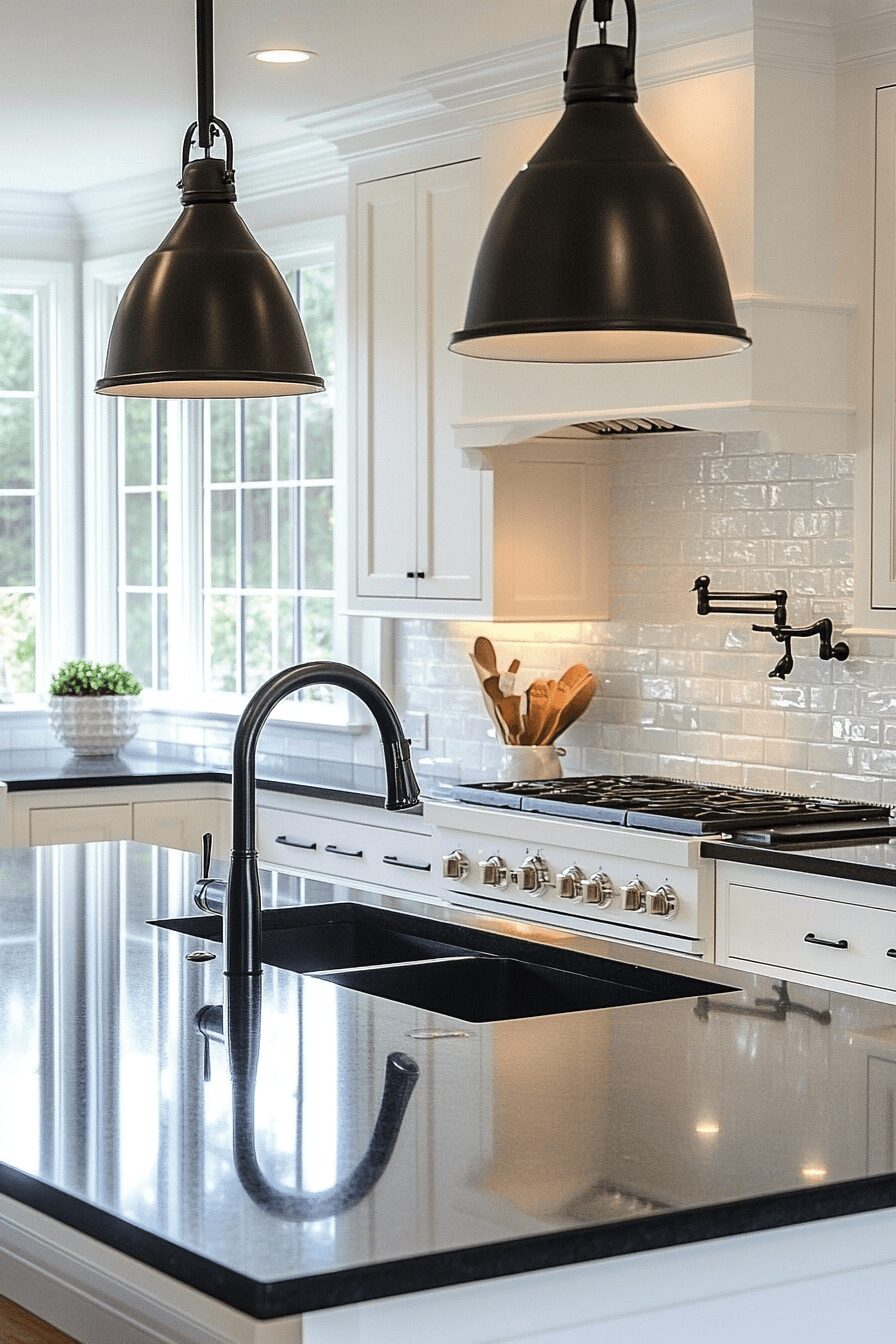 29 White Cabinets Black Countertops That Perfect the Classic Contrast Look 3 white cabinets black countertops
