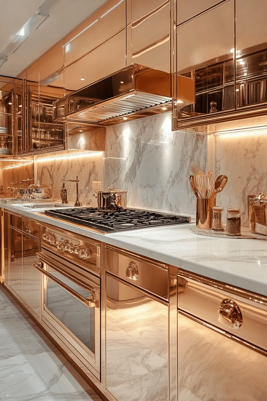29 Rose Gold Kitchen Cabinets That Elevate Your Home’s Style 4 rose gold kitchen cabinets