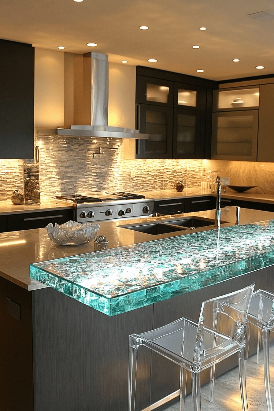 29 Recycled Glass Countertops That Sparkle With Sustainable Style 5 recycled glass countertops