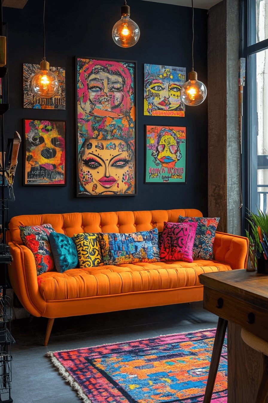 29 Orange Couch Living Room Inspirations That Make Your Space Pop 5 orange couch living room