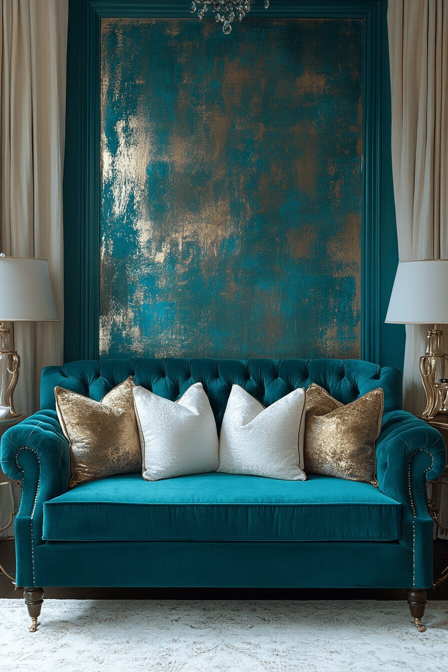 29 Teal Couch Living Room Designs for a Cheerful and Relaxing Home 5 teal couch living room