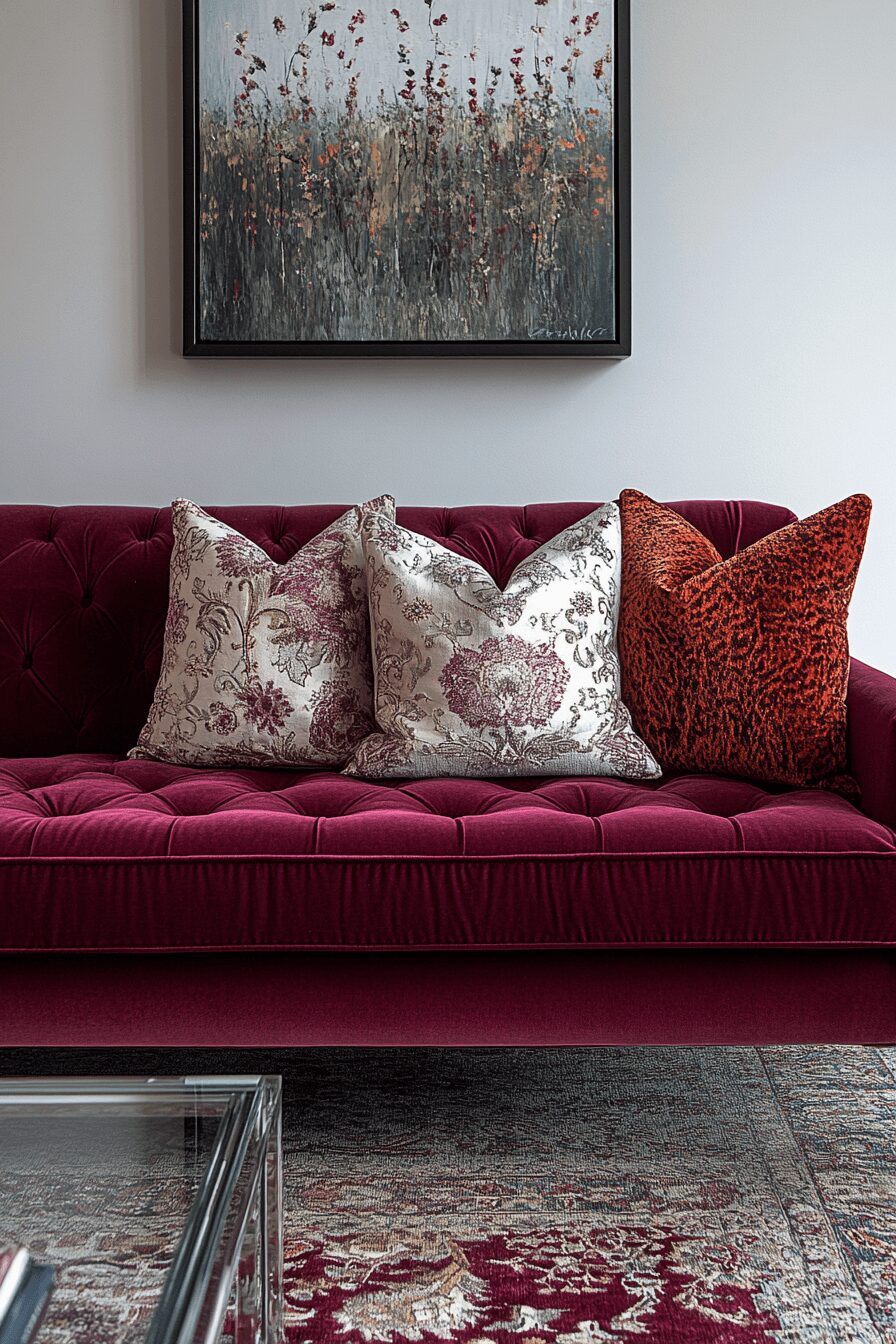 29 Burgundy Couch Living Room Ideas That Add Warmth and Style 6 burgundy couch living room