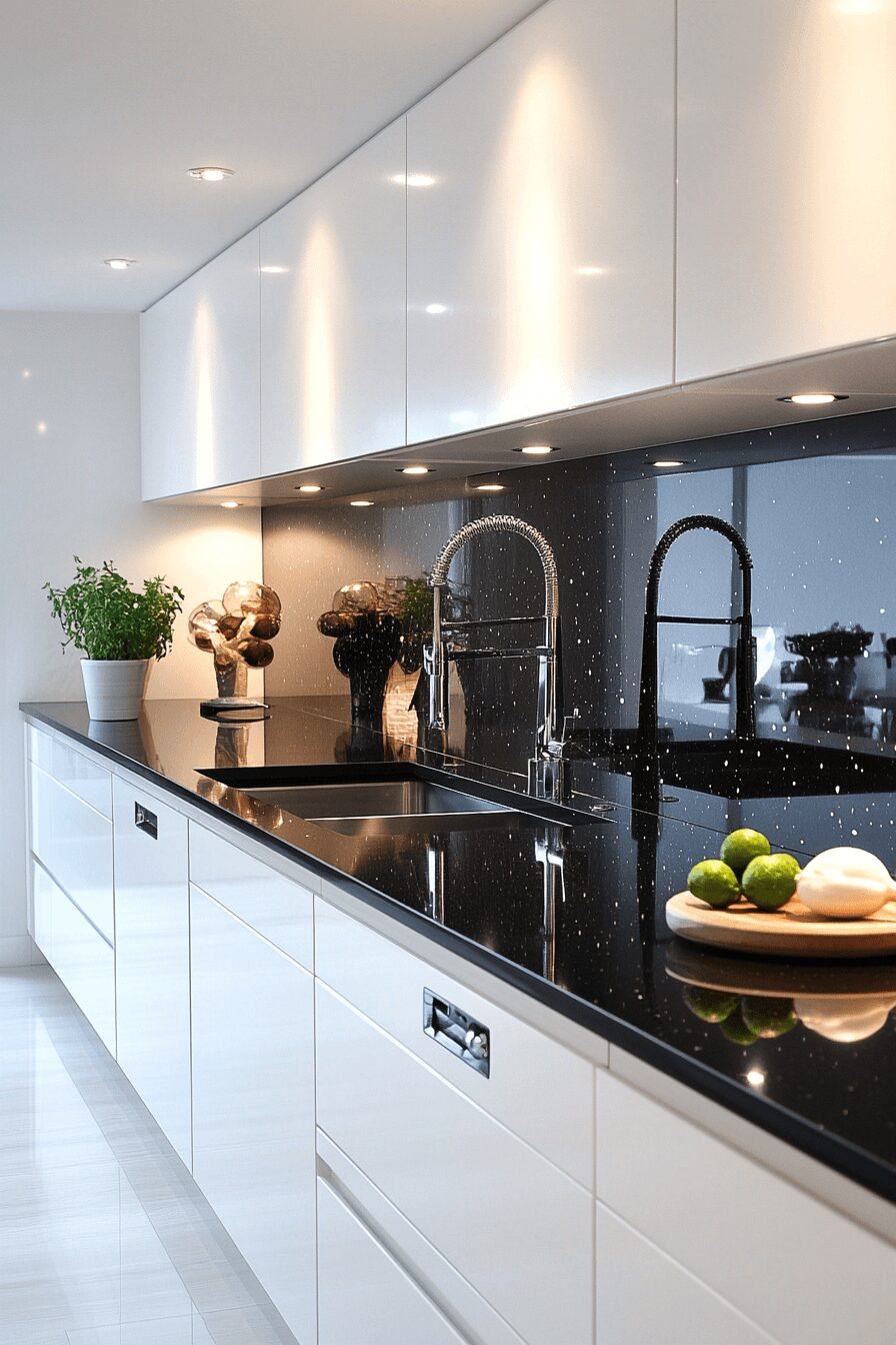 29 White Cabinets Black Countertops That Perfect the Classic Contrast Look 6 white cabinets black countertops