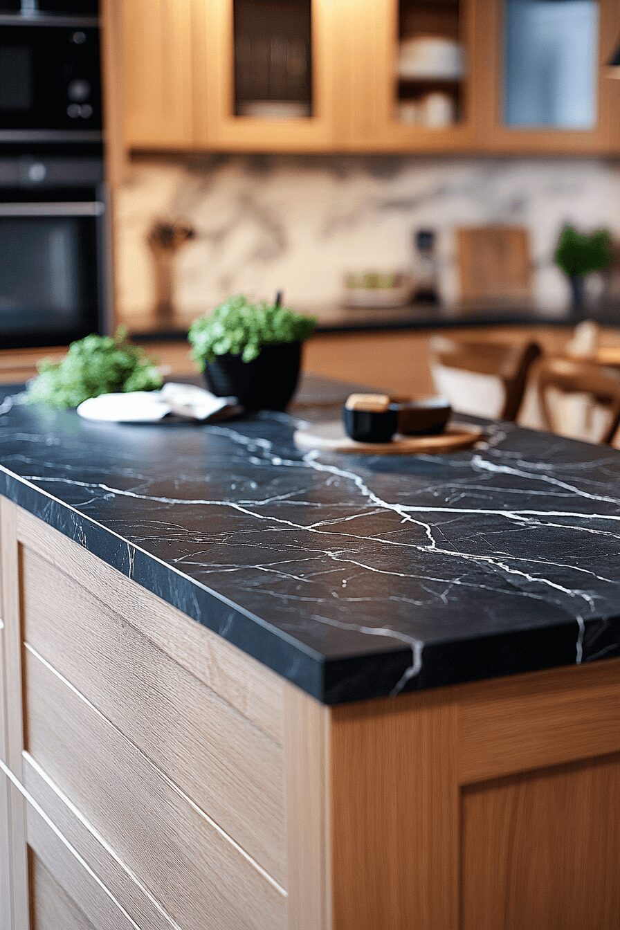 29 Black Marble Countertops That Make a Bold Design Statement 6 black marble countertops