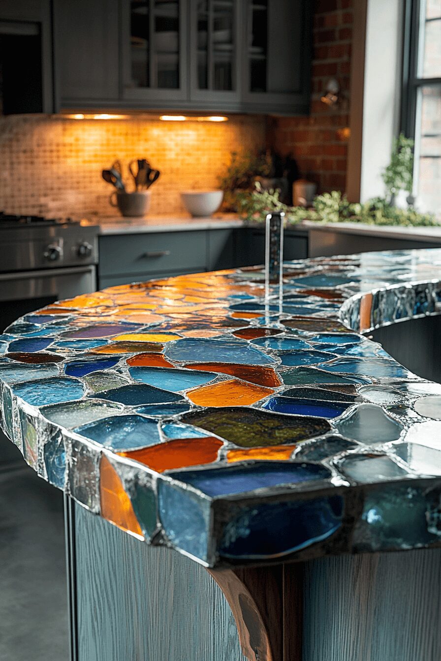 29 Recycled Glass Countertops That Sparkle With Sustainable Style 7 recycled glass countertops