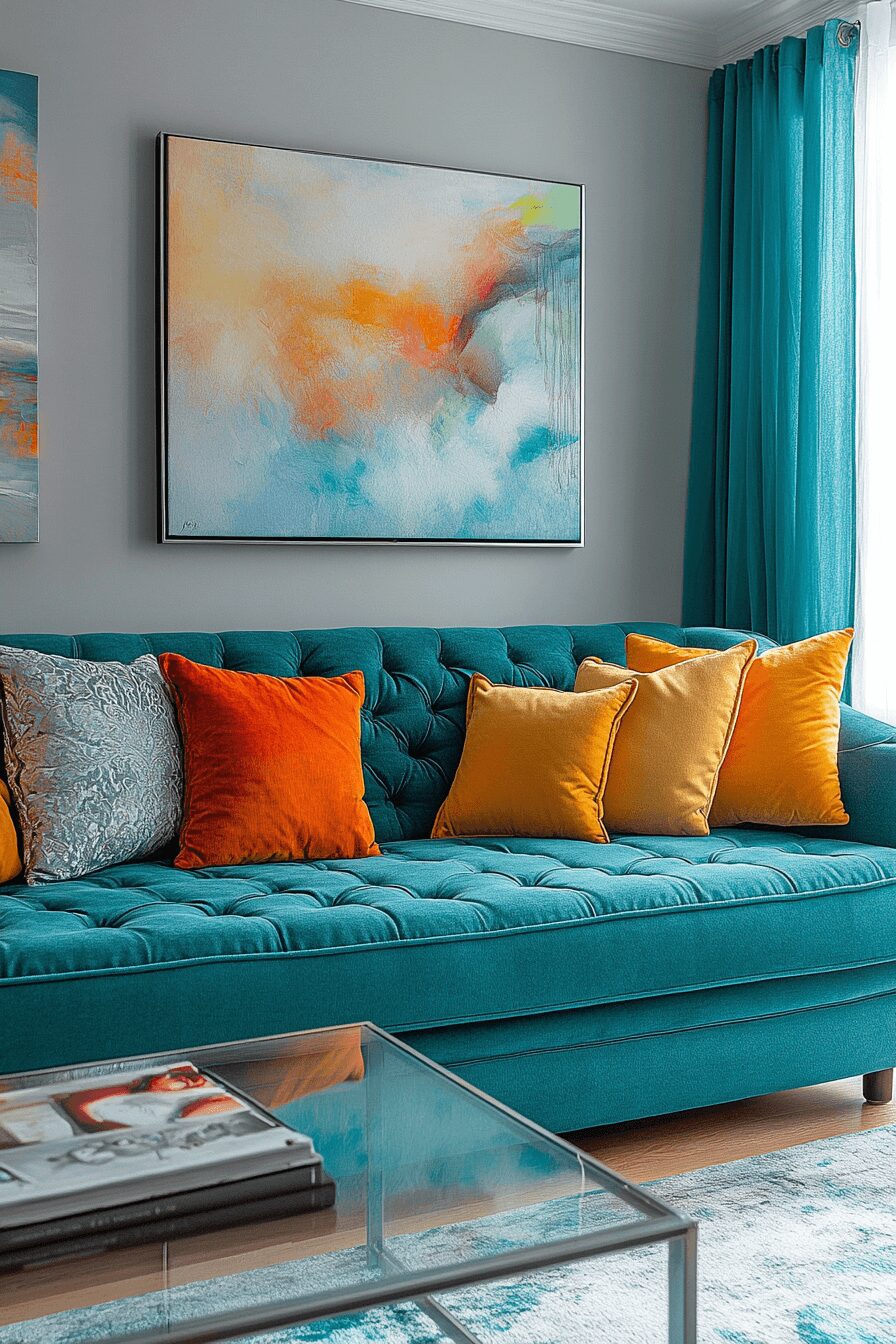 29 Teal Couch Living Room Designs for a Cheerful and Relaxing Home 7 teal couch living room