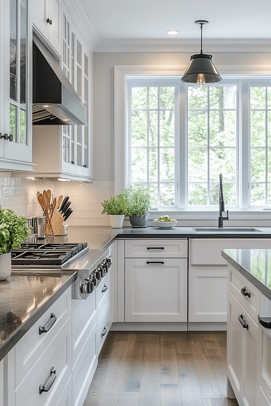 29 Grey and White Kitchen Cabinets That Create a Warm and Happy Kitchen 7 grey and white kitchen cabinets