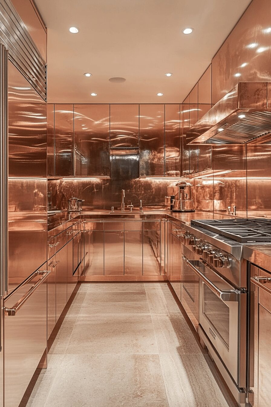29 Rose Gold Kitchen Cabinets That Elevate Your Home’s Style 7 rose gold kitchen cabinets