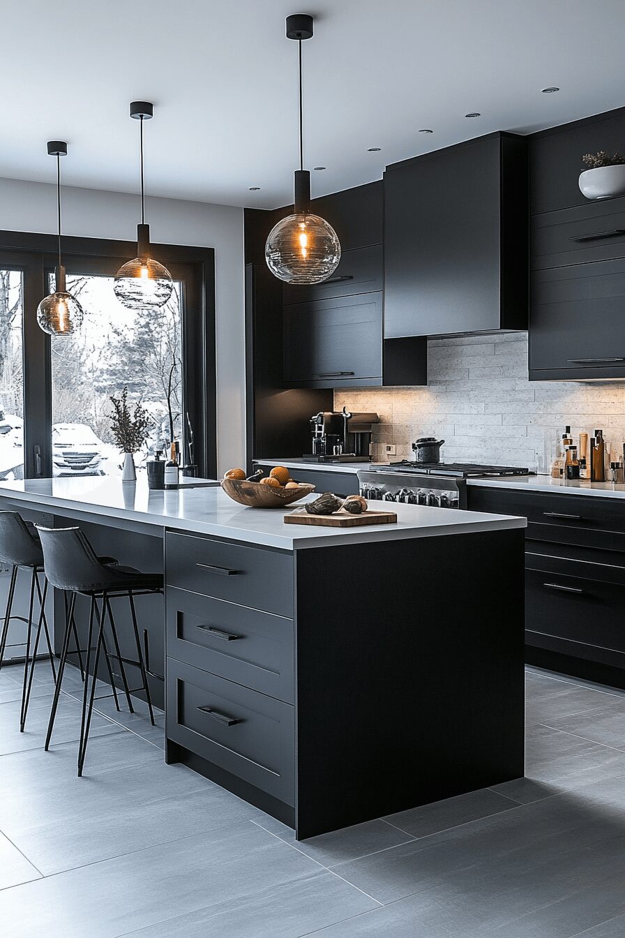 29 Black Cabinets White Countertops That Define Modern Perfection 8 black cabinets white countertops