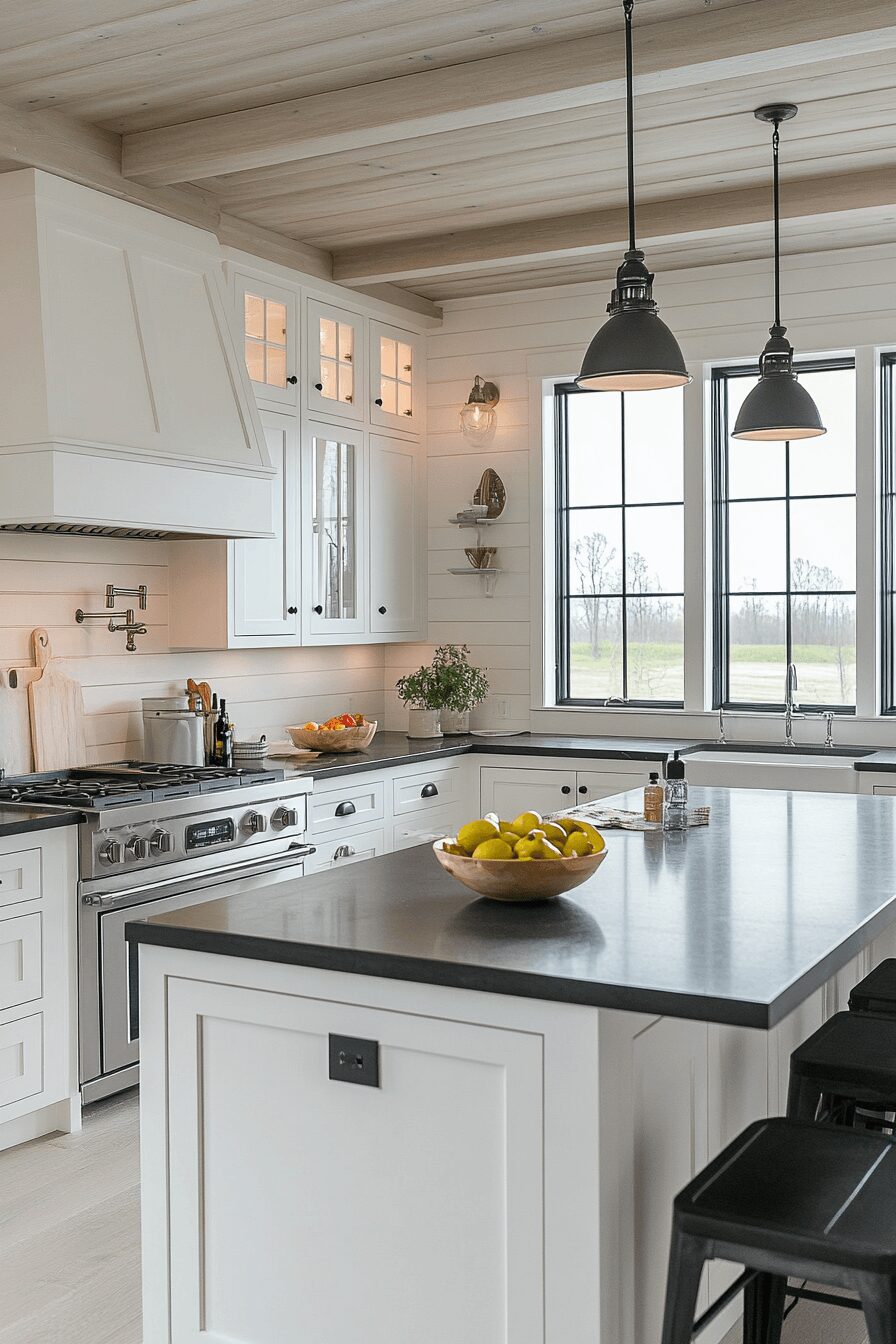 29 White Cabinets Black Countertops That Perfect the Classic Contrast Look 8 white cabinets black countertops