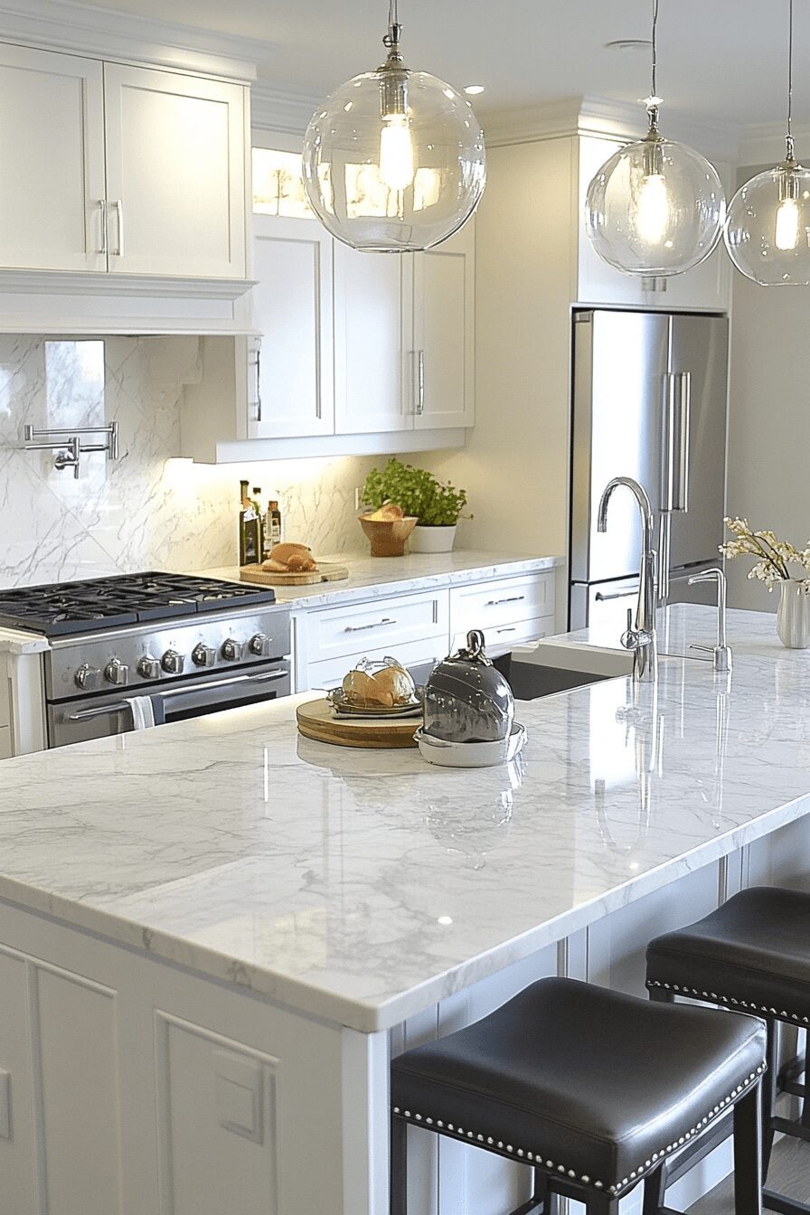 29 White Granite Countertops to Add Fresh Elegance to Your Home 9 white granite countertops