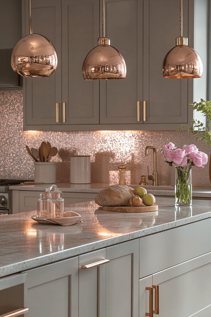 29 Rose Gold Kitchen Cabinets That Elevate Your Home’s Style 9 rose gold kitchen cabinets