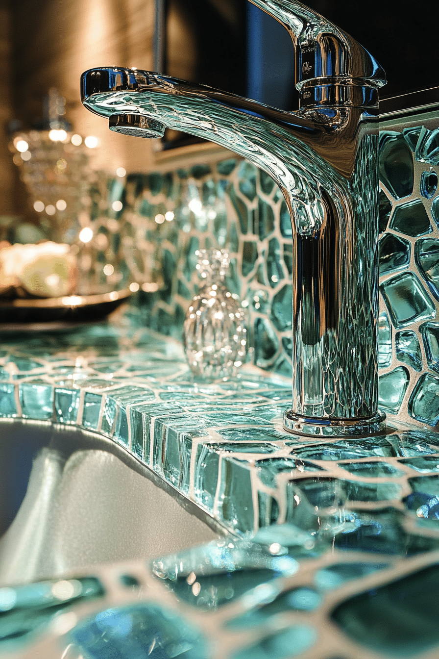 29 Recycled Glass Countertops That Sparkle With Sustainable Style 23 recycled glass countertops