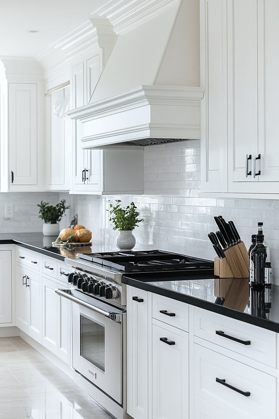 29 White Cabinets Black Countertops That Perfect the Classic Contrast Look 7 white cabinets black countertops