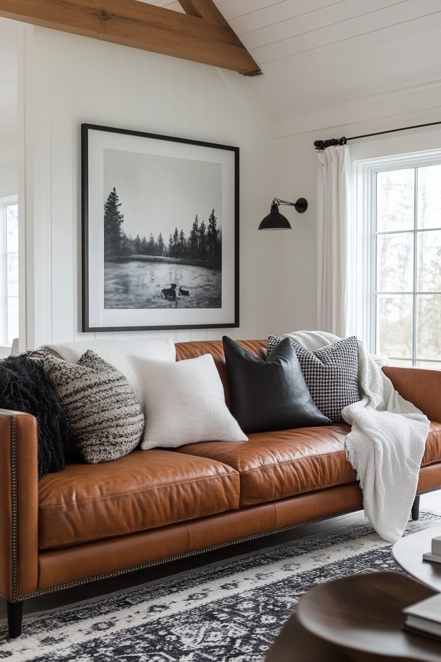 29 Cognac Couch Living Room Ideas That Make Your Space Feel Inviting 10 cognac couch living room ideas