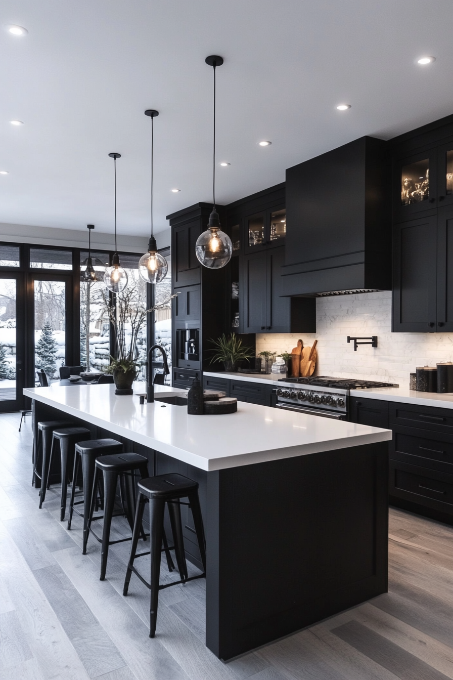 29 Black Cabinets White Countertops That Define Modern Perfection 25 black cabinets white countertops