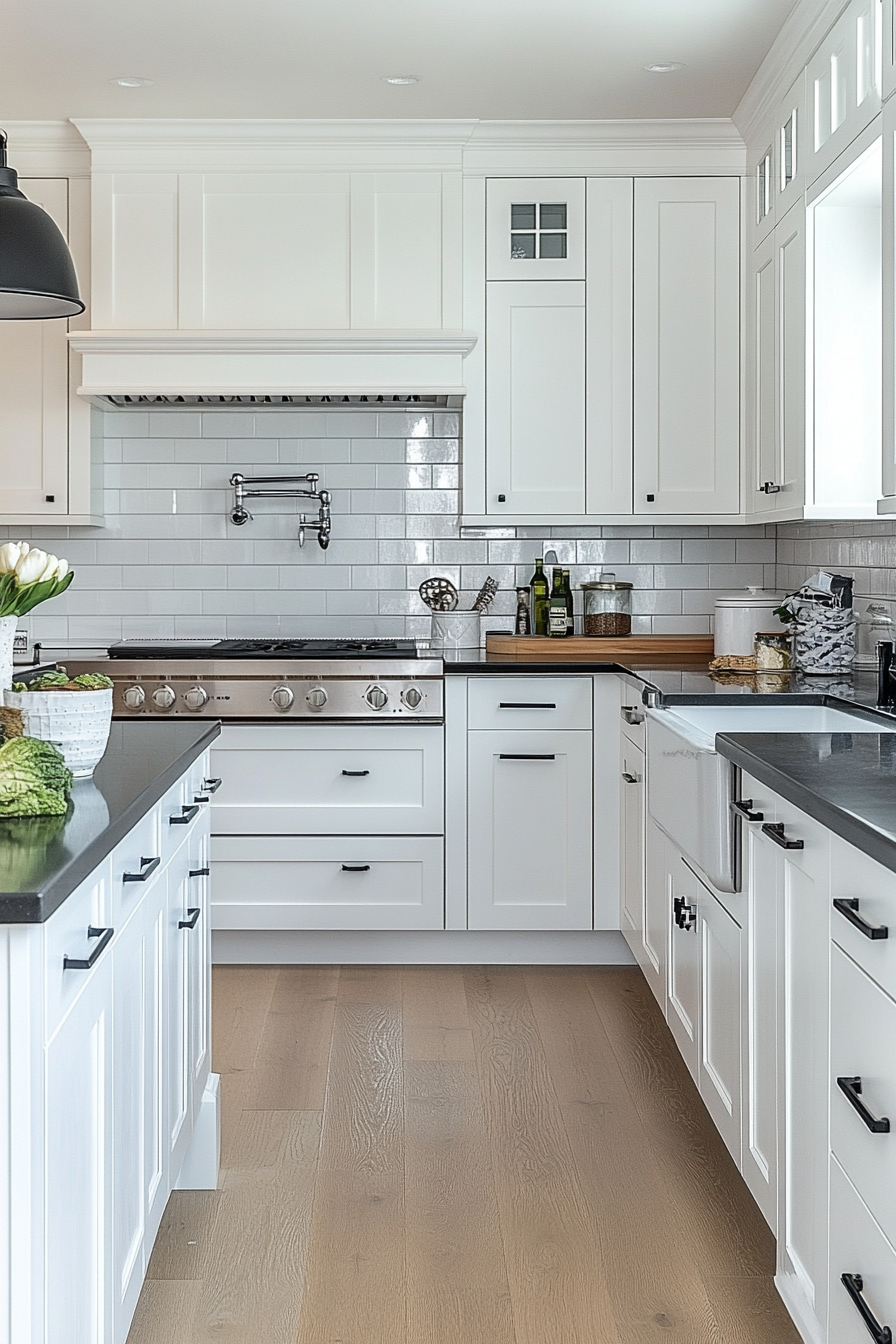 29 White Cabinets Black Countertops That Perfect the Classic Contrast Look 27 white cabinets black countertops