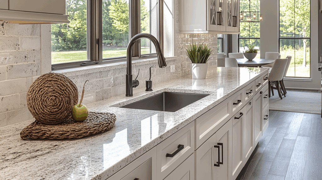 29 White Granite Countertops to Add Fresh Elegance to Your Home 2 white granite countertops