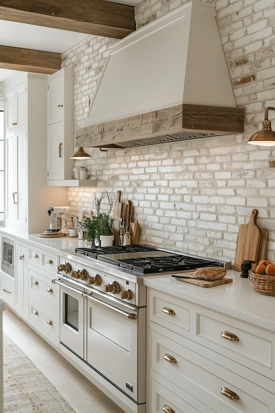 29 Brick Backsplash Kitchen Ideas That Capture Effortless Farmhouse Appeal 1 brick backsplash kitchen
