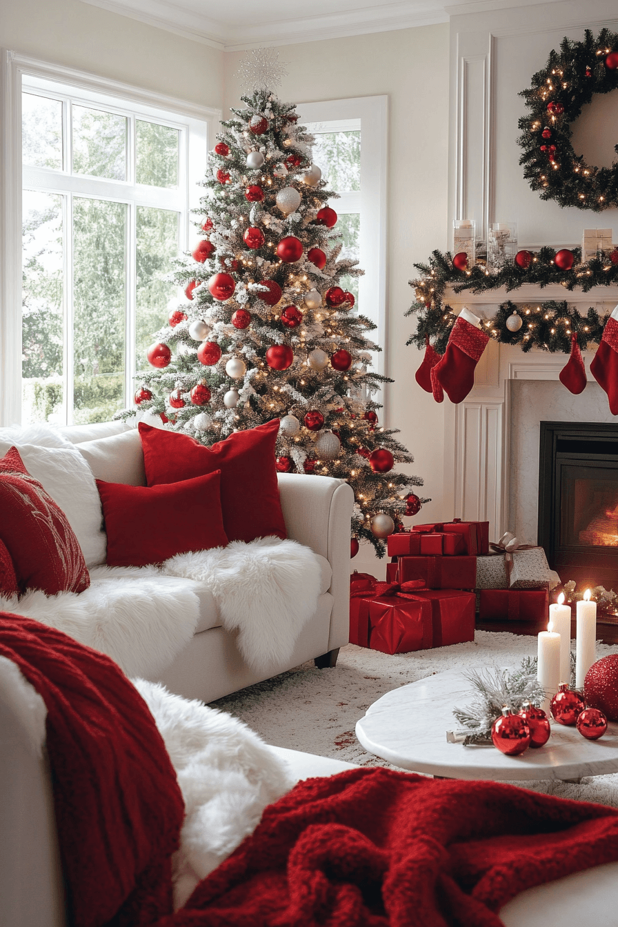 29 Red and White Christmas Decor Ideas For a Cozy Candy Cane Inspired Style 1 red and white christmas decor