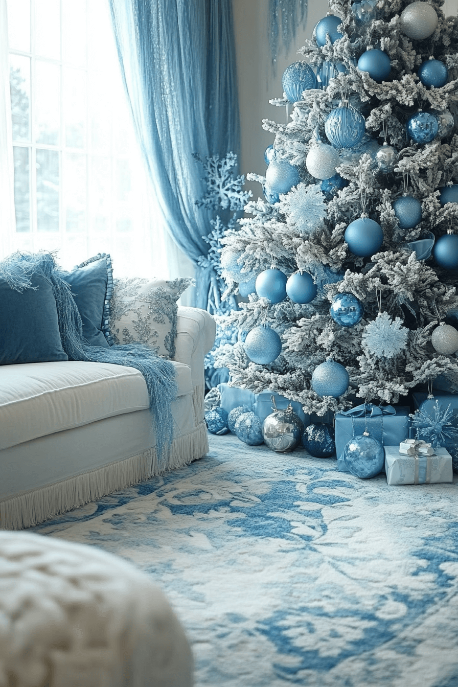 29 Blue Christmas Decor Ideas for a Magical Winter Glow 11 blue christmas decor ideas