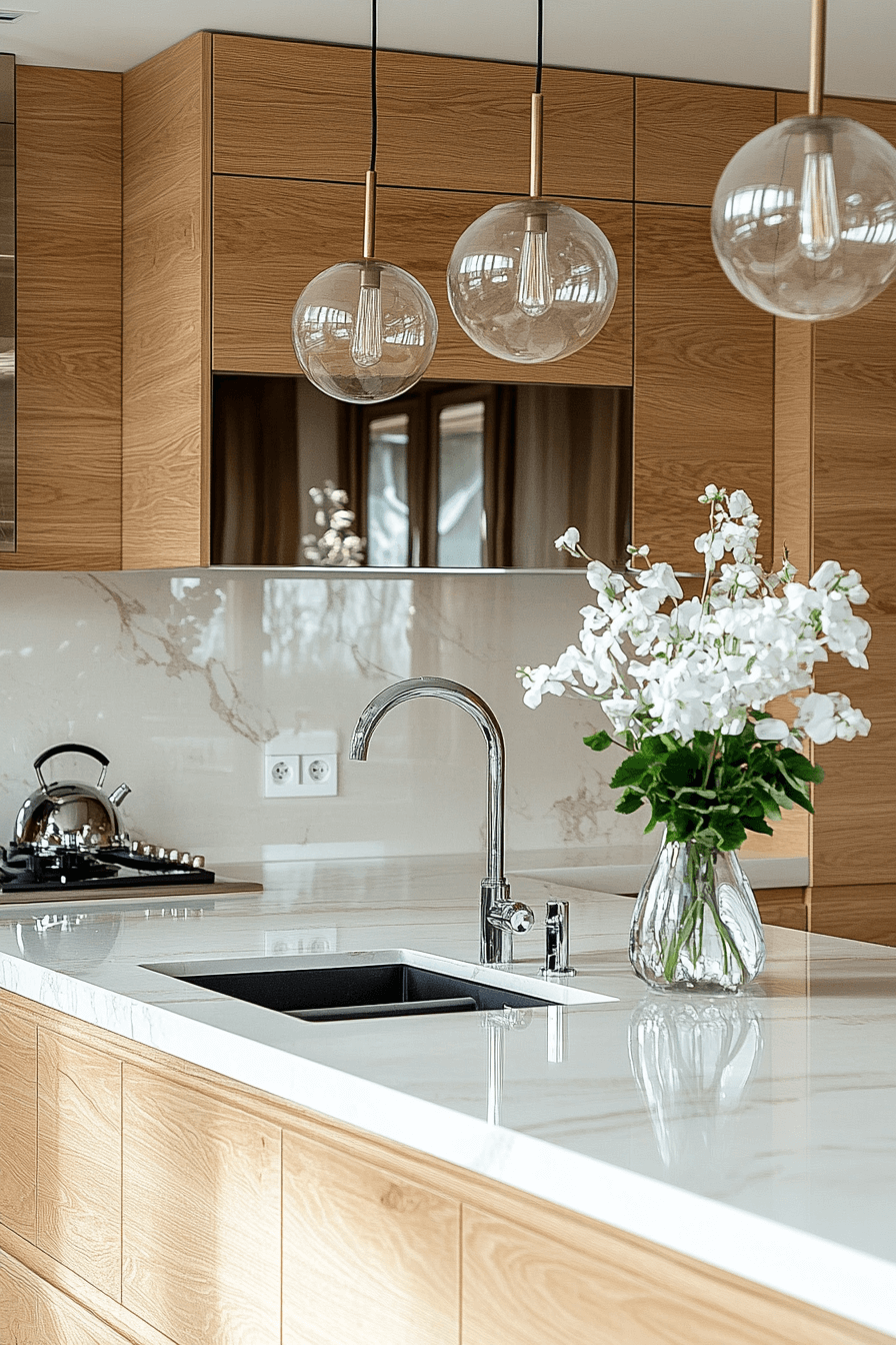 29 Oak Cabinets With White Countertops to Transform Kitchens With Pure Harmony 15 oak cabinets with white countertops