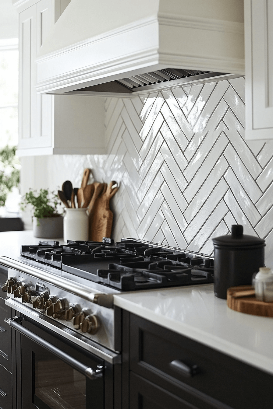 29 Herringbone Backsplash Ideas That Make Your Space Feel Inspired 16 herringbone backsplash