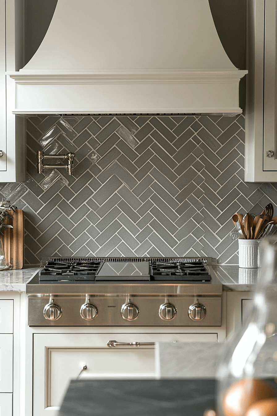29 Herringbone Backsplash Ideas That Make Your Space Feel Inspired 18 herringbone backsplash