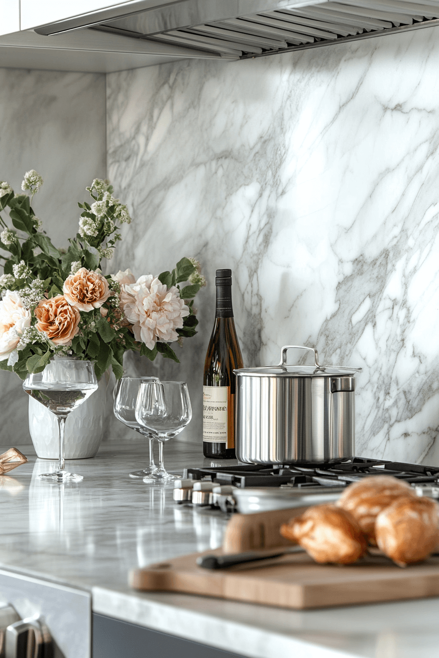 29 Marble Backsplash Inspirations To Create A Bright Modern Space 18 marble backsplash