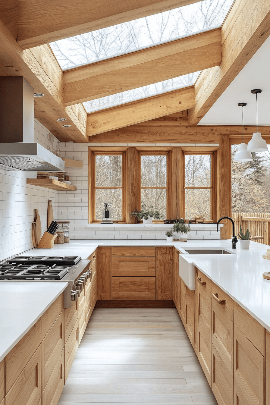 29 Oak Cabinets With White Countertops to Transform Kitchens With Pure Harmony 18 oak cabinets with white countertops