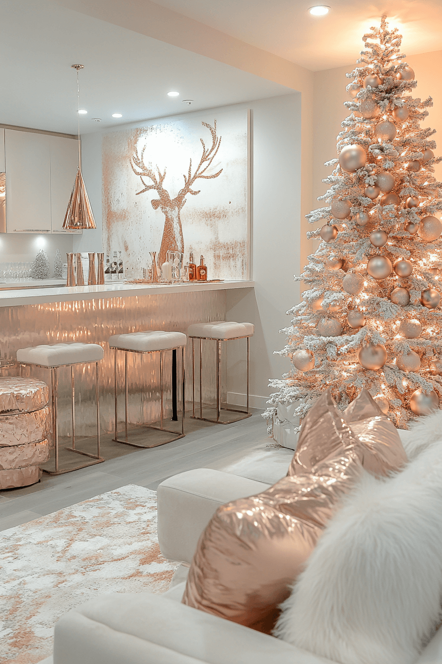 29 Rose Gold Christmas Decor Ideas For A Dreamy Sparkle Filled Celebration 18 rose gold christmas decor ideas