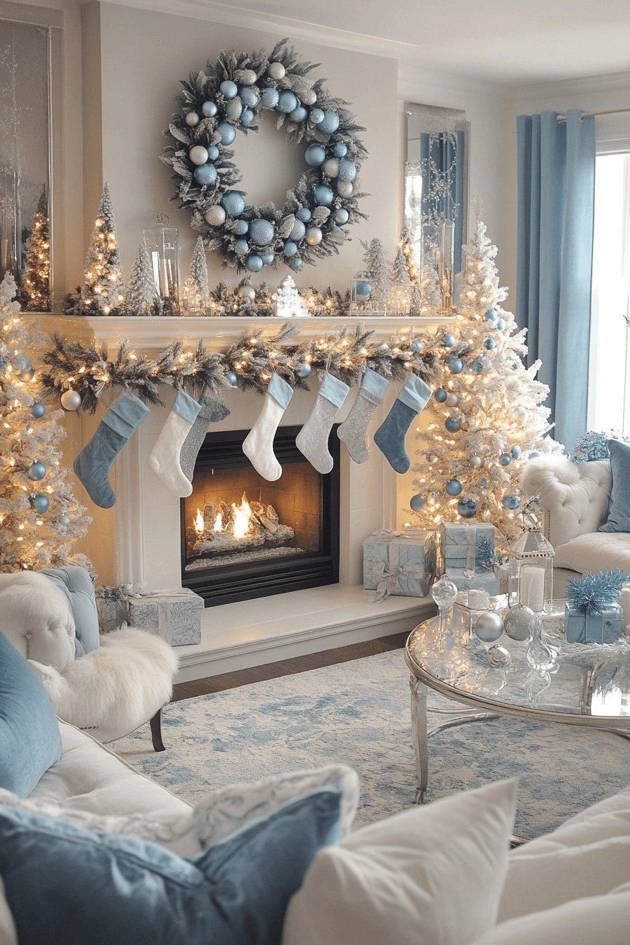 29 Blue Christmas Decor Ideas for a Magical Winter Glow 2 blue christmas decor ideas
