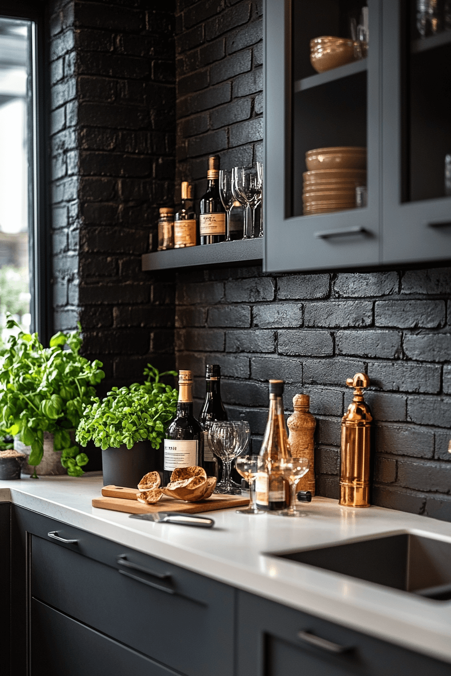 29 Brick Backsplash Kitchen Ideas That Capture Effortless Farmhouse Appeal 20 brick backsplash kitchen