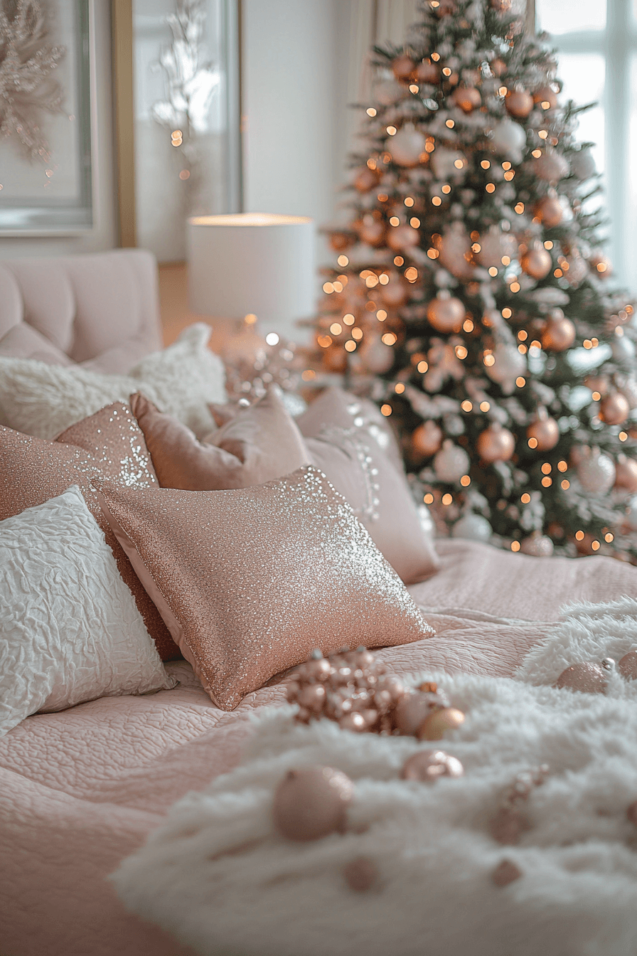29 Rose Gold Christmas Decor Ideas For A Dreamy Sparkle Filled Celebration 21 rose gold christmas decor ideas