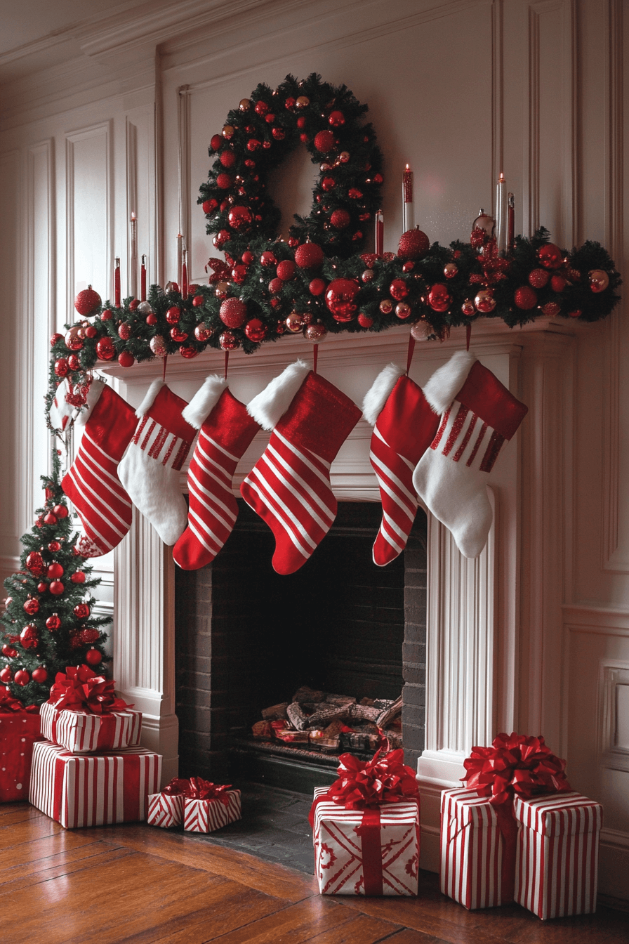 29 Christmas Fireplace Decor Ideas For A Warm Merry Hearth Display 22 christmas fireplace decor