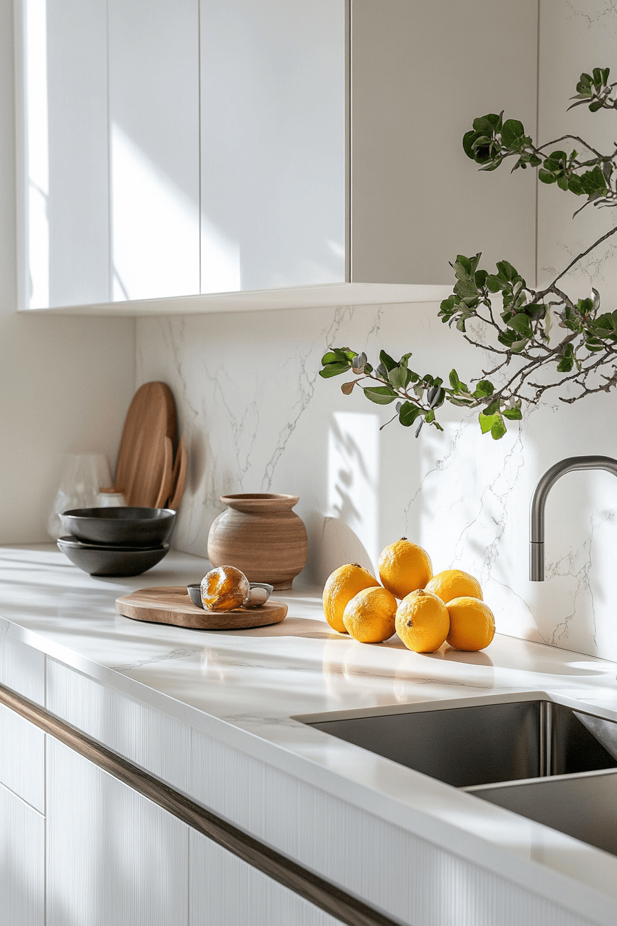 29 White Backsplash Kitchen Ideas That Spark Happy Modern Energy 22 white backsplash kitchen