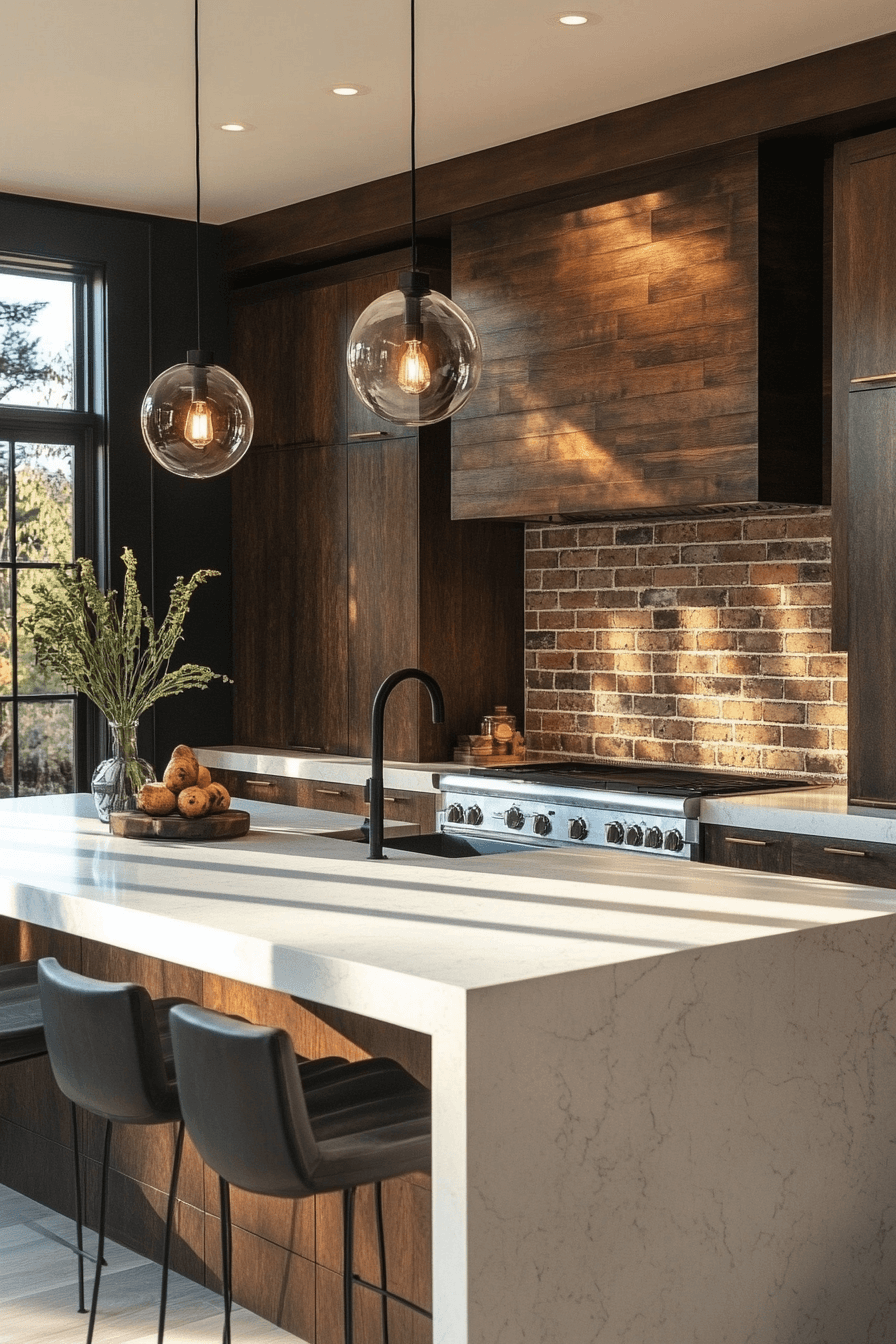 29 Brick Backsplash Kitchen Ideas That Capture Effortless Farmhouse Appeal 23 brick backsplash kitchen