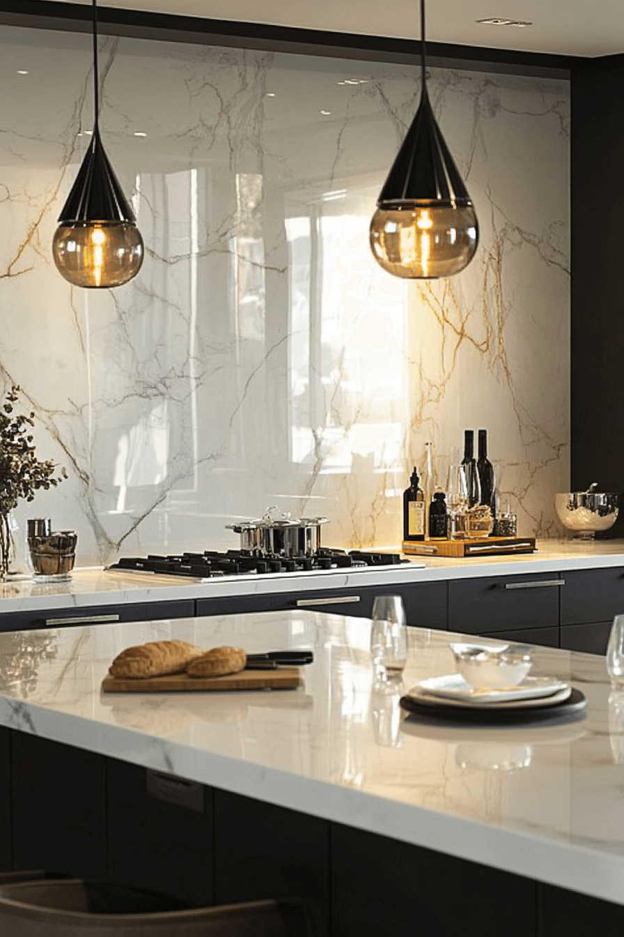 29 Marble Backsplash Inspirations To Create A Bright Modern Space 23 marble backsplash