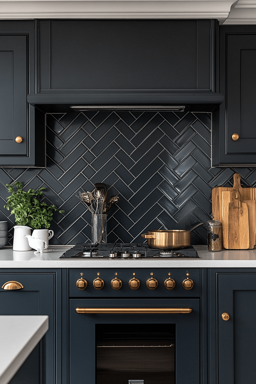 29 Herringbone Backsplash Ideas That Make Your Space Feel Inspired 26 herringbone backsplash