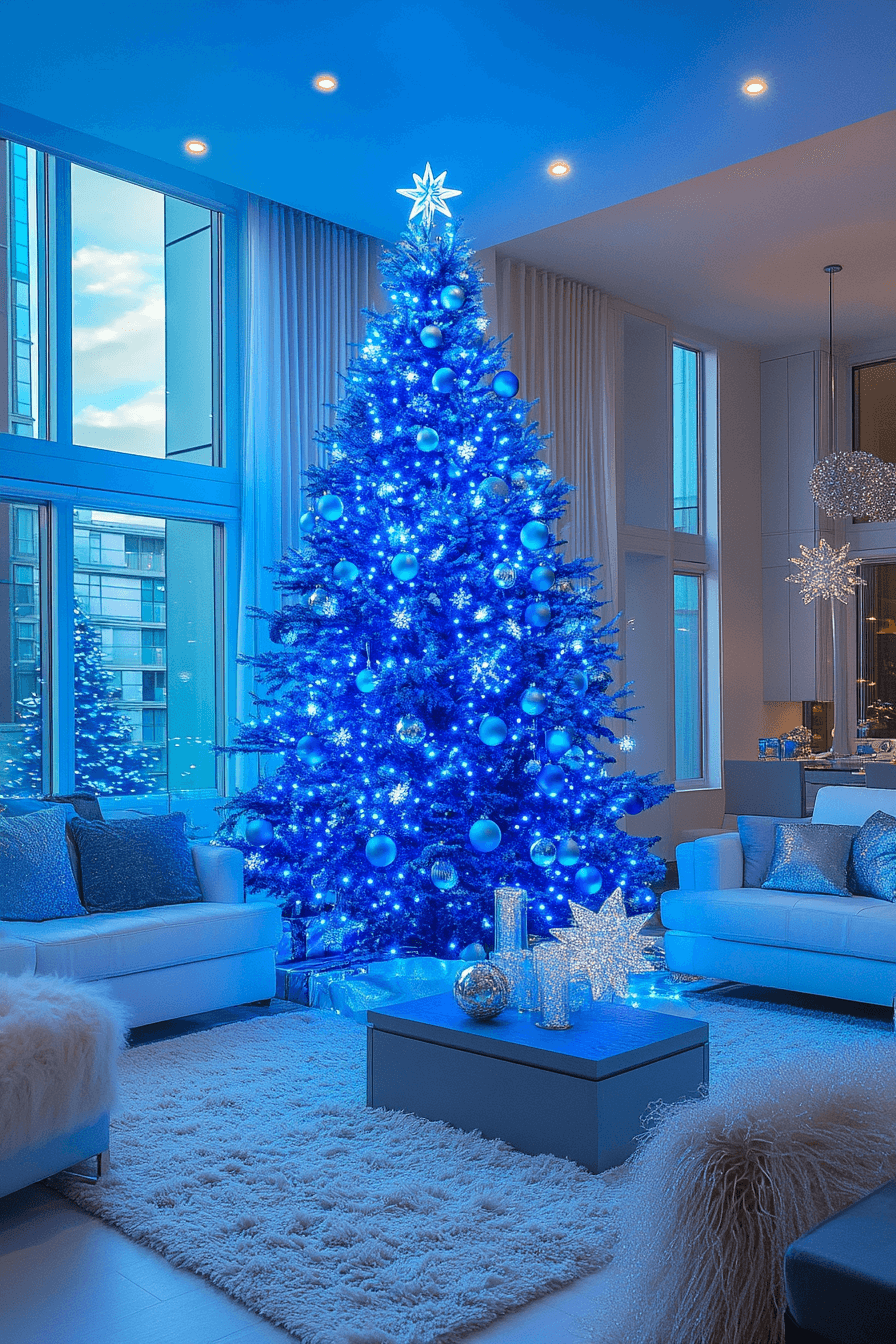 29 Blue Christmas Decor Ideas for a Magical Winter Glow 27 blue christmas decor ideas