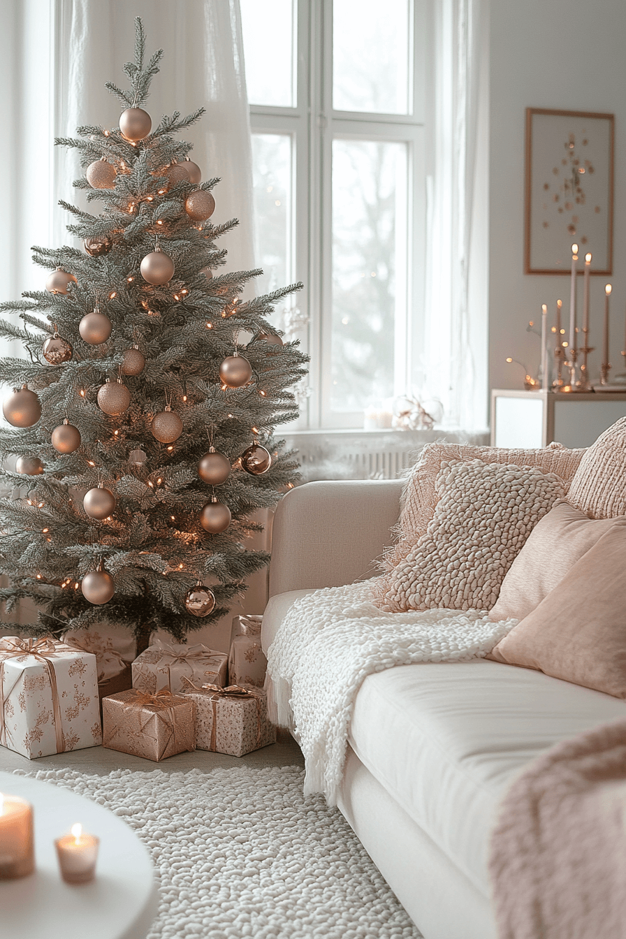 29 Rose Gold Christmas Decor Ideas For A Dreamy Sparkle Filled Celebration 27 rose gold christmas decor ideas