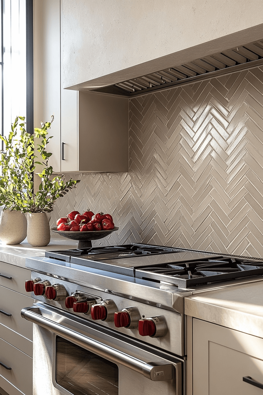 29 Herringbone Backsplash Ideas That Make Your Space Feel Inspired 27 herringbone backsplash